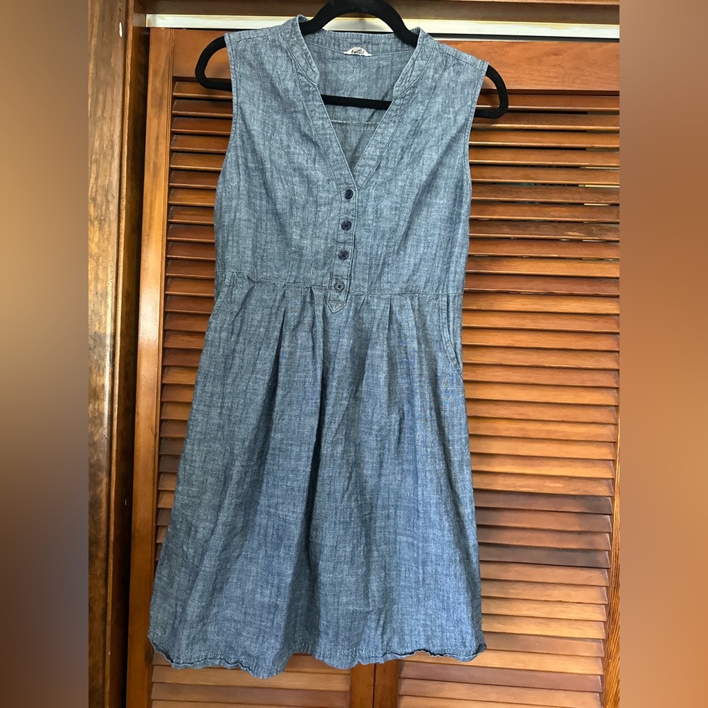 Fossil Blue Buttoned Midi Dress
